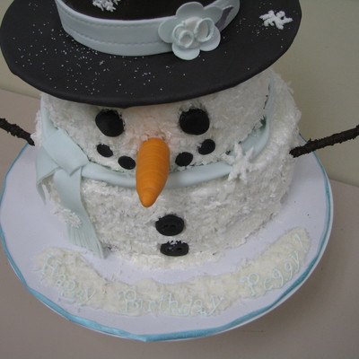 60Th Birthday Snowman Cake- Fun For Holiday Parties Too!