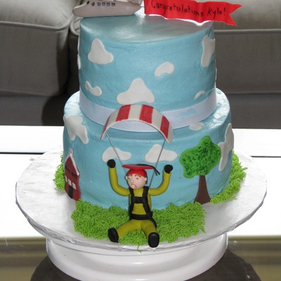 Skydiving Graduation Cake