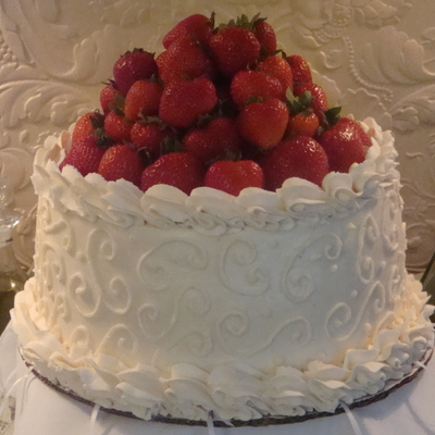 Strawberries And Cream Birthday Cake