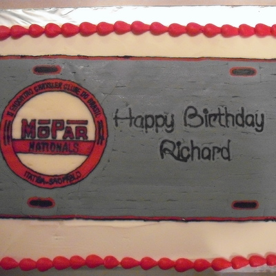 Mopar License Plate Cake