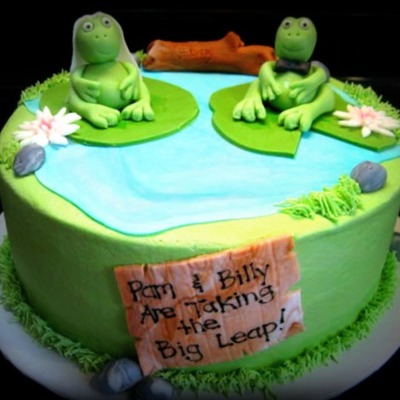 Froggy Bridal Shower Cake