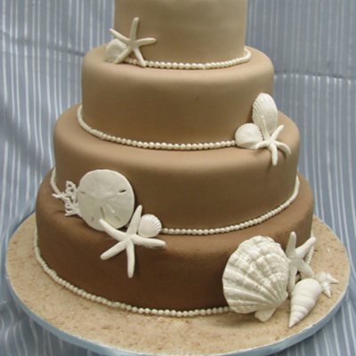 Beach Themed Wedding Cake