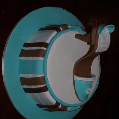 High Heel Shoe On Round Cake