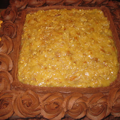 Square German Chocolate Cake