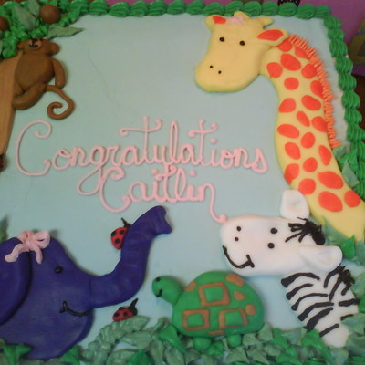 Animal Theme Baby Shower Cake