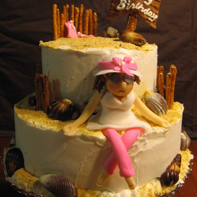 Beach Theme Birthday Cake