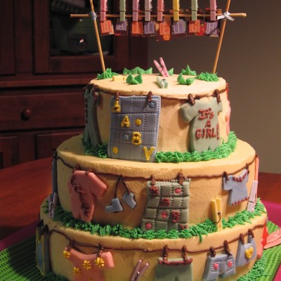 Baby Shower Clothes Line Cake
