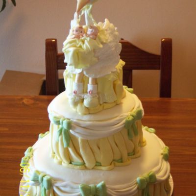 Twin Baby Shower Stork Cake