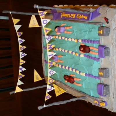 Swim Team Birthday Cake