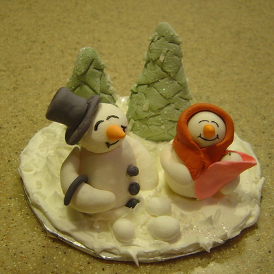 Holiday Cake Topper Made Out Of Gum Paste