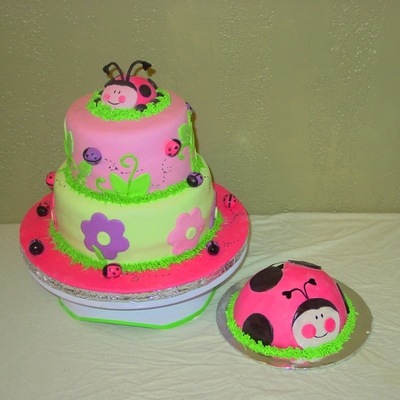 Lady Bug 1St Birthday Cake
