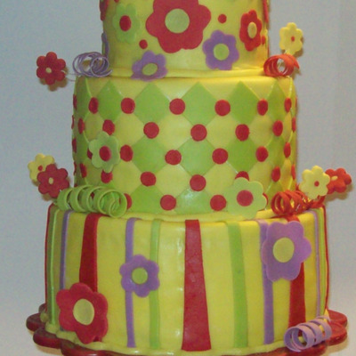 Yellow And Red Birthday Cake