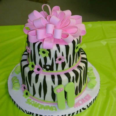 Zebra Birthday Cake