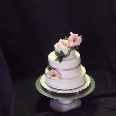 Small Wedding Cake With Flowers
