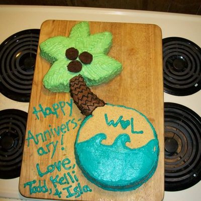Palm Tree Anniversary Cake