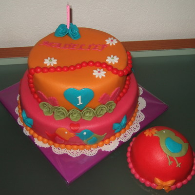 Girl's 1St Birthday Cake