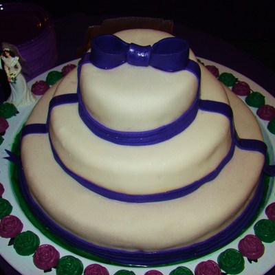 Violet & White Wedding Cake