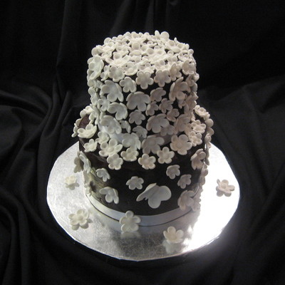 Gumpaste Flowers And Butterflies On Ganache