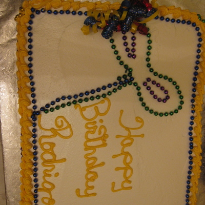 Last Minute Mardi Gras Cake.