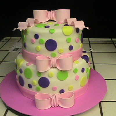 Polka Dot Baby Shower Cake