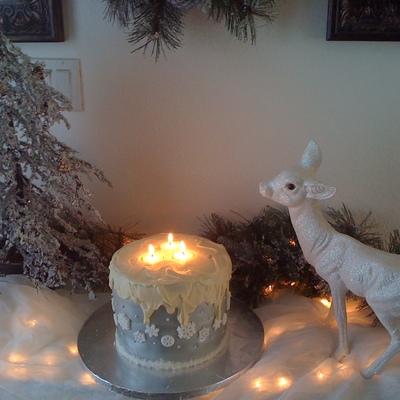 Christmas Candle Cake