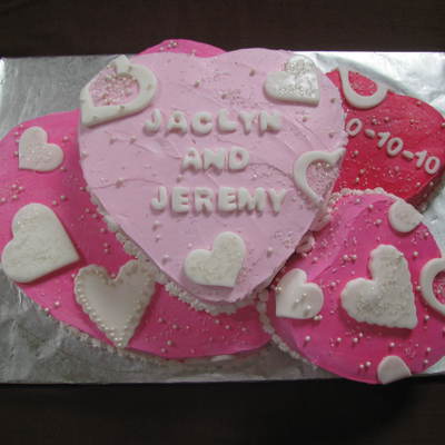 Hearts Bridal Shower Cake
