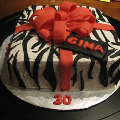 Zebra 30Th Birthday Cake