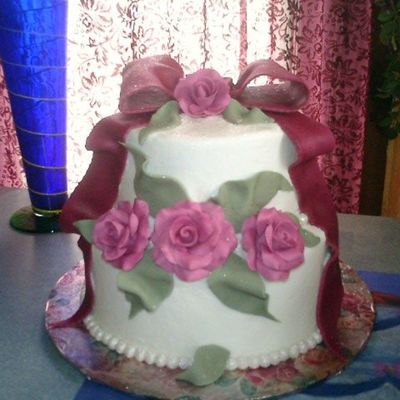 Fondant Bow And Roses