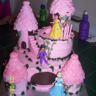 Pink Princess Castle Cake