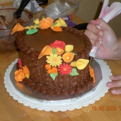 Chocolate Mocha Basket Cake