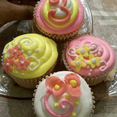 Pink And Yellow Cupcakes