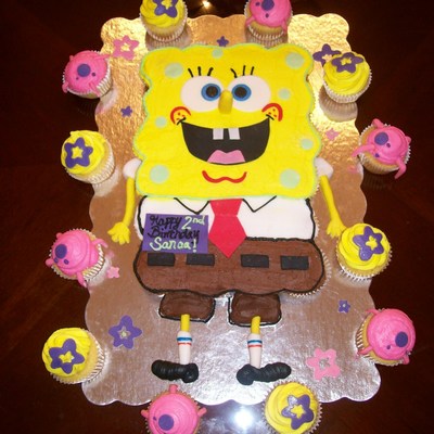 Spongebob Cupcake Cake