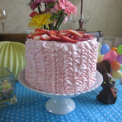 Easter Pink Ruffle Cake