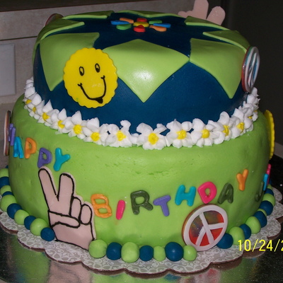 70's Theme Birthday Cake