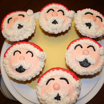 Red Velvet Santa Cupcakes