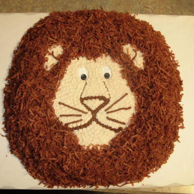 Lion Cake For A Safari Themed Baby Shower