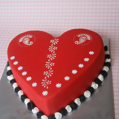 Heart Stencilled With Buttercream