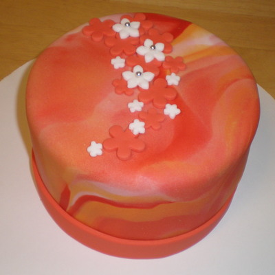 Marbled Fondant Cake
