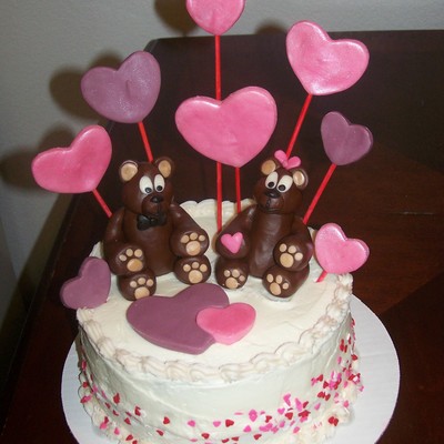 Teddy Bear Valentine Cake