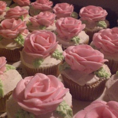 Pink Rose Cupcakes