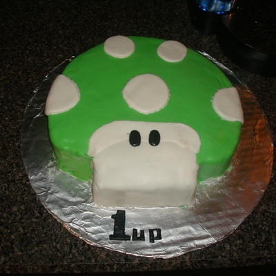 1Up Mushroom Birthday Cake