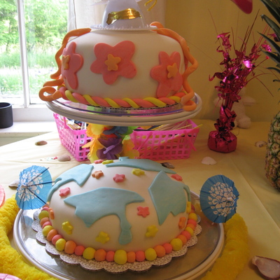 Tropical Graduation Cake