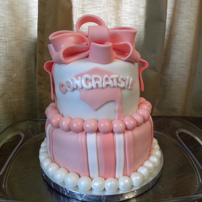Pink Graduation Cake