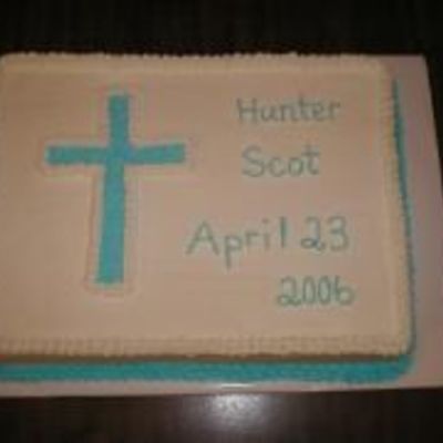 Baptism Sheet Cake For A Boy