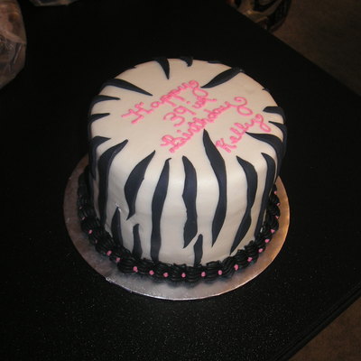 40Th Bday Zebra Cake