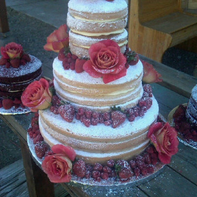Wedding Cake Garnished With Fruit