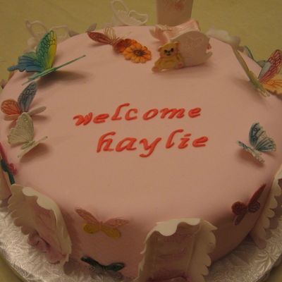 Welcome Baby Girl Shower Cake