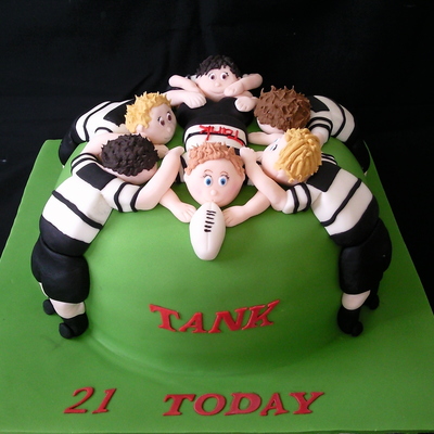 Rugby Scrum Cake