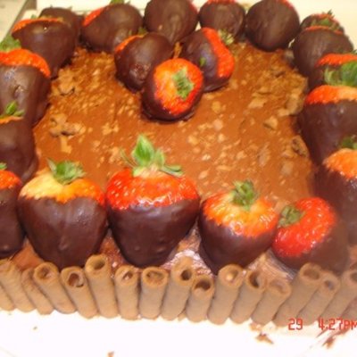 Chocolate Covered Strawberries Cake