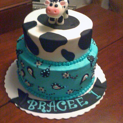 Cow And Bandana Print Cake